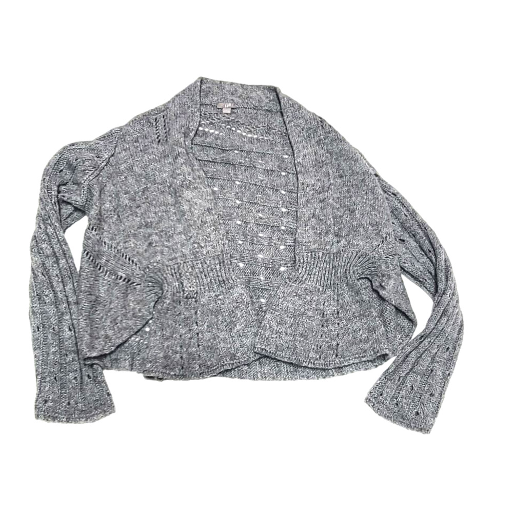 J jill grey open cardigan women's large